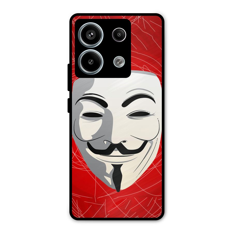 Anonymous Mask Abstract  Metal Back Case for Redmi Note 13 Pro 5G