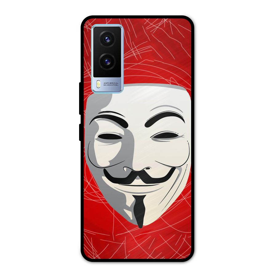 Anonymous Mask Abstract  Metal Back Case for Vivo V21e 5G
