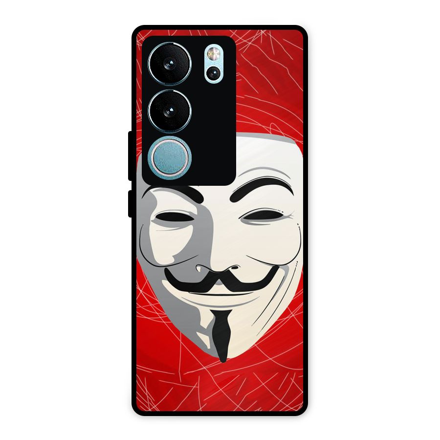Anonymous Mask Abstract  Metal Back Case for Vivo V29