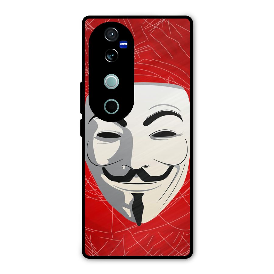 Anonymous Mask Abstract  Metal Back Case for Vivo V40