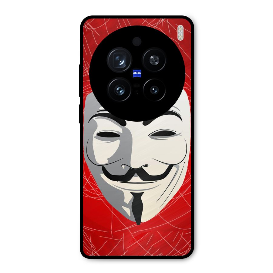 Anonymous Mask Abstract  Metal Back Case for Vivo X200 Pro