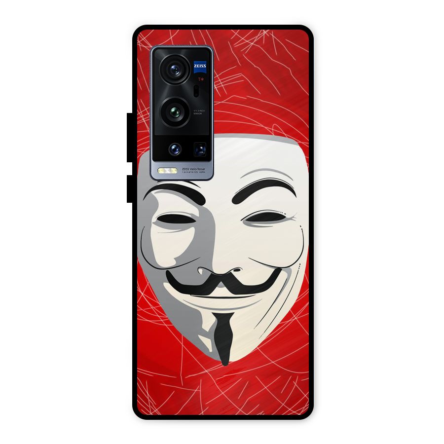 Anonymous Mask Abstract  Metal Back Case for Vivo X60 Pro Plus