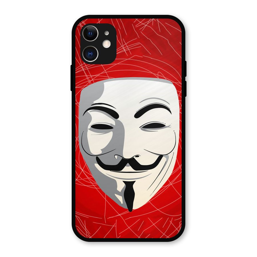 Anonymous Mask Abstract  Metal Back Case for iPhone 11