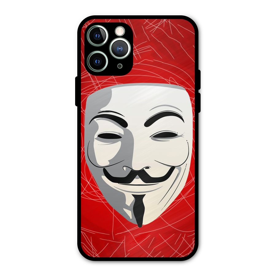 Anonymous Mask Abstract  Metal Back Case for iPhone 11 Pro Max