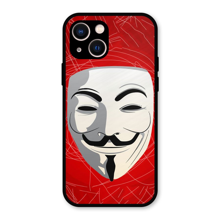 Anonymous Mask Abstract  Metal Back Case for iPhone 13