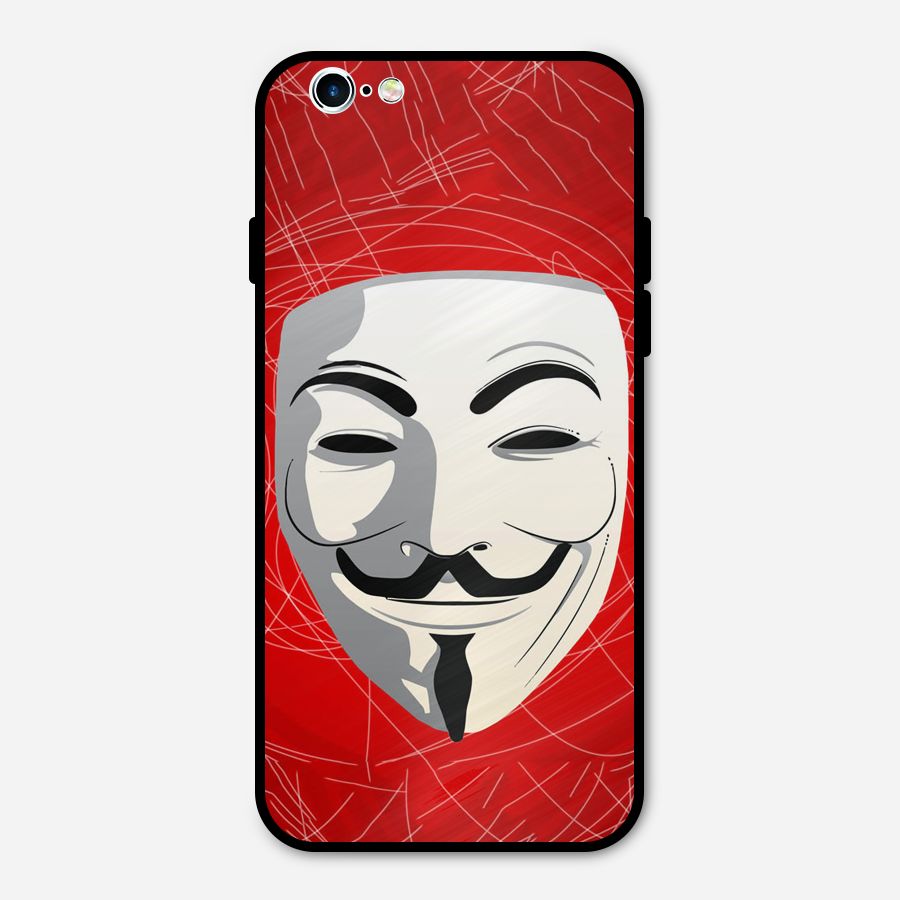 Anonymous Mask Abstract  Metal Back Case for iPhone 6 6s