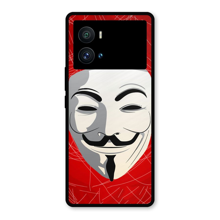 Anonymous Mask Abstract  Metal Back Case for iQOO 9 Pro