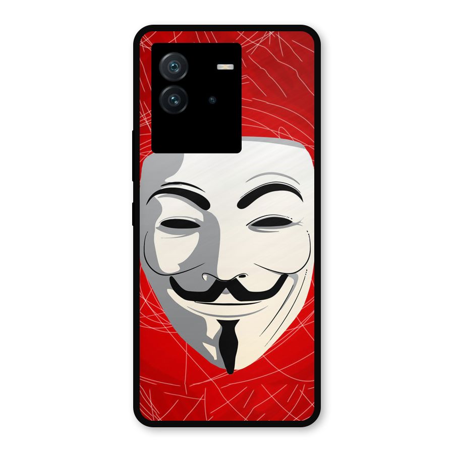 Anonymous Mask Abstract  Metal Back Case for iQOO Neo 6 5G