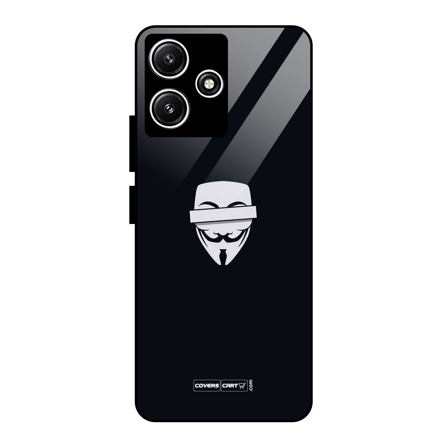 Anonymous Mask Glass Back Case for Poco M6 Pro