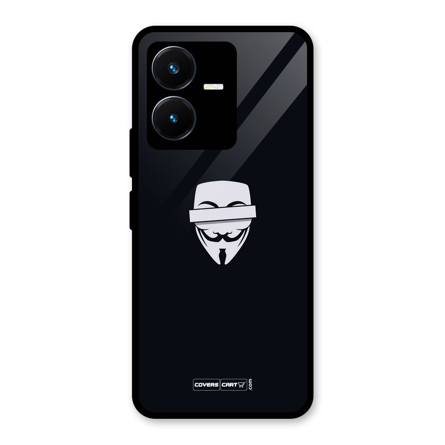 Anonymous Mask Glass Back Case for Vivo Y22s