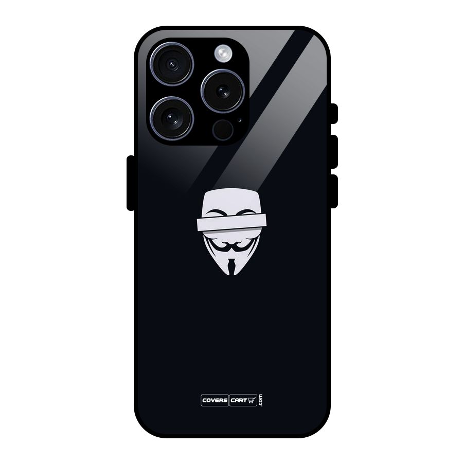 Anonymous Mask Glass Back Case for iPhone 15 Pro