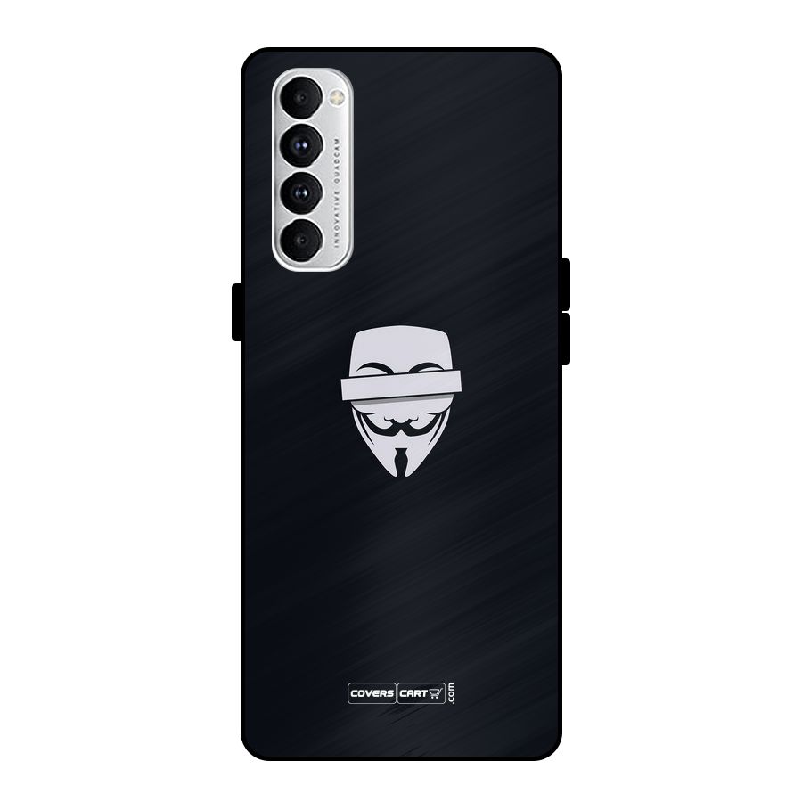 Anonymous Mask Metal Back Case for Oppo Reno4 Pro