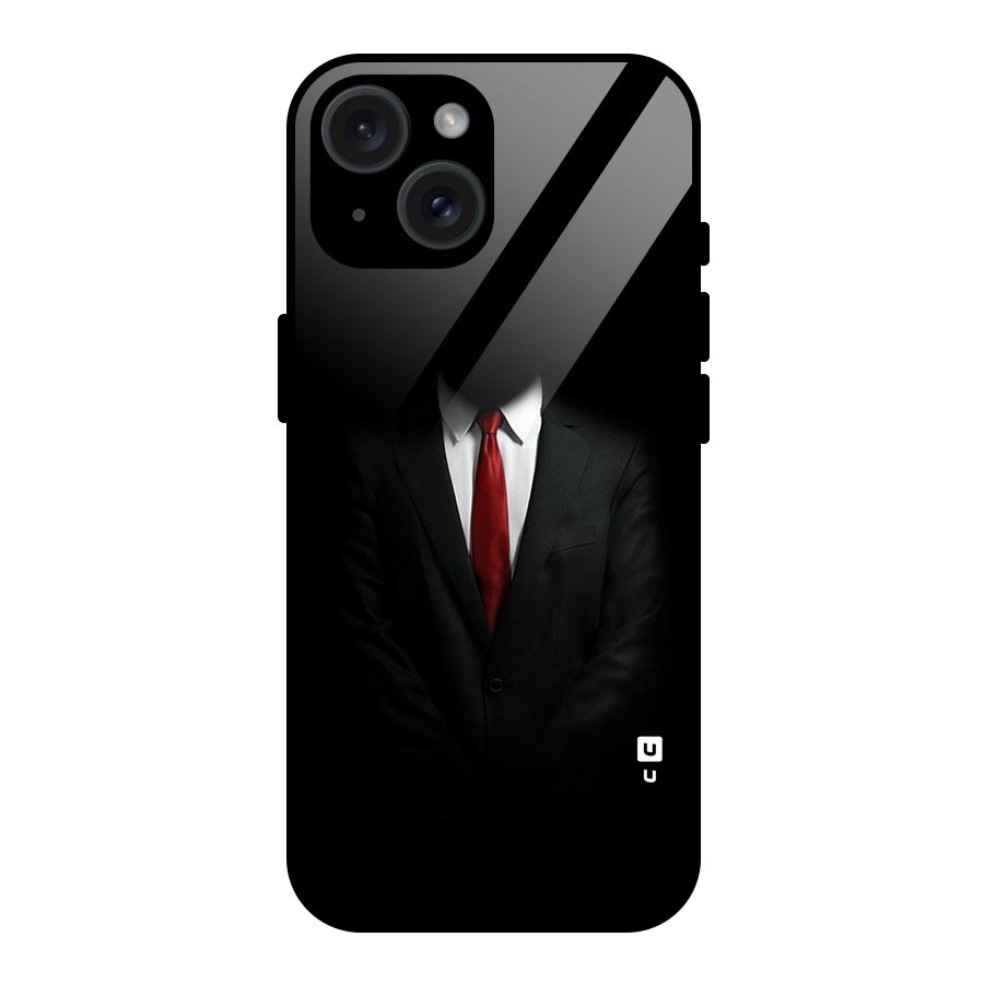 Anonymous Suit Glass Back Case for iPhone 15