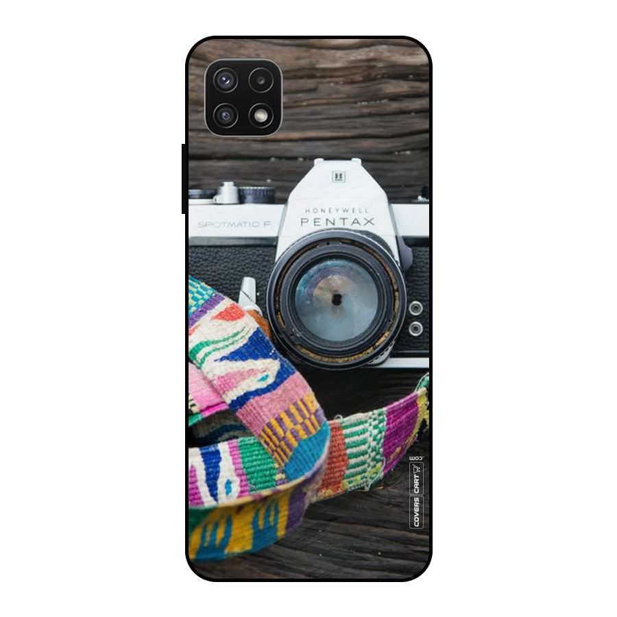 Antique Camera Metal Back Case for Galaxy A22 5G