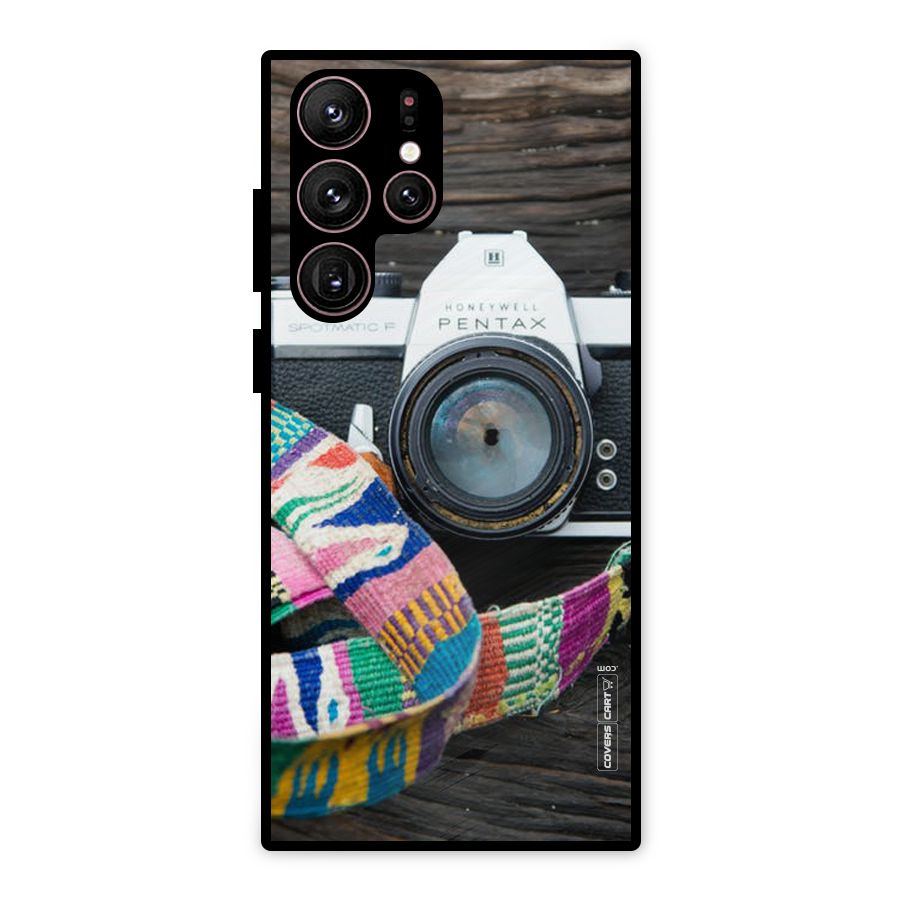 Antique Camera Metal Back Case for Galaxy S22 Ultra 5G