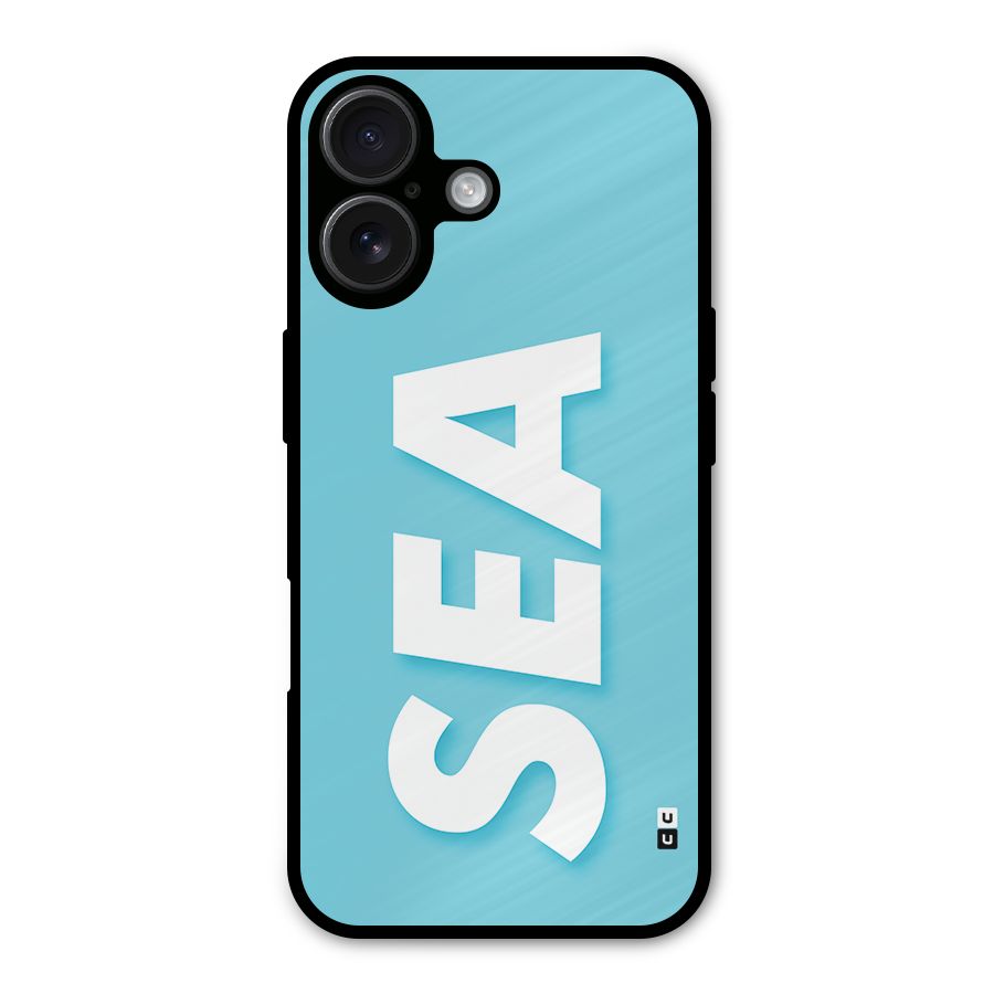 Aqua Sea Metal Back Case for iPhone 16