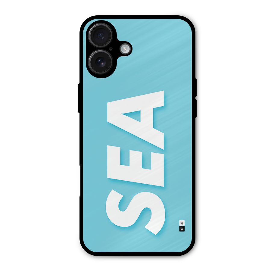 Aqua Sea Metal Back Case for iPhone 16 Plus