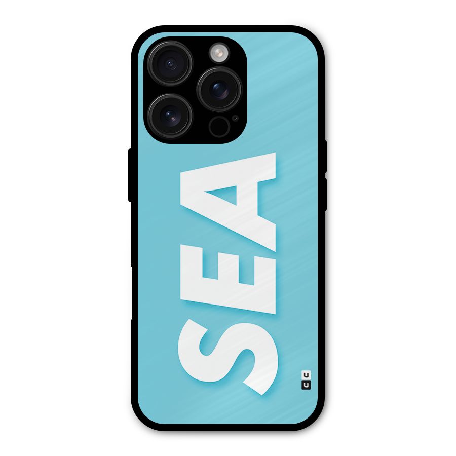 Aqua Sea Metal Back Case for iPhone 16 Pro