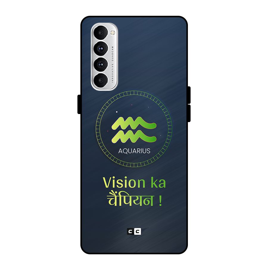 Aquarius Vision Metal Back Case for Oppo Reno4 Pro