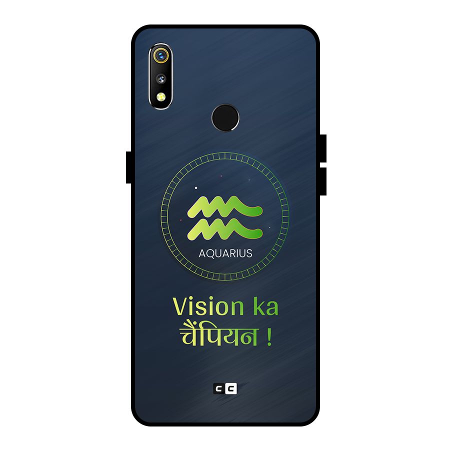 Aquarius Vision Metal Back Case for Realme 3i