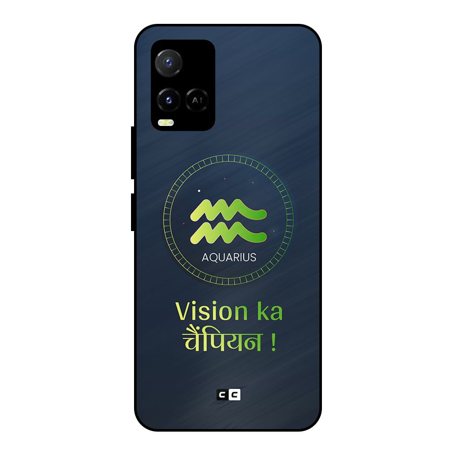 Aquarius Vision Metal Back Case for Vivo Y33s
