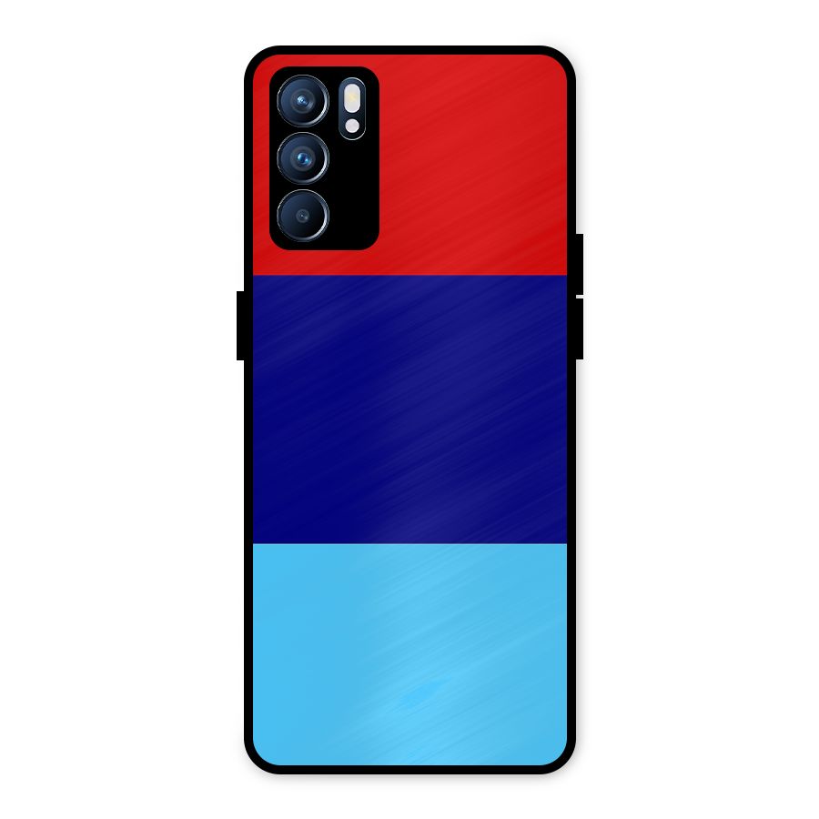 Armed Forces Stripes Metal Back Case for Oppo Reno6 5G