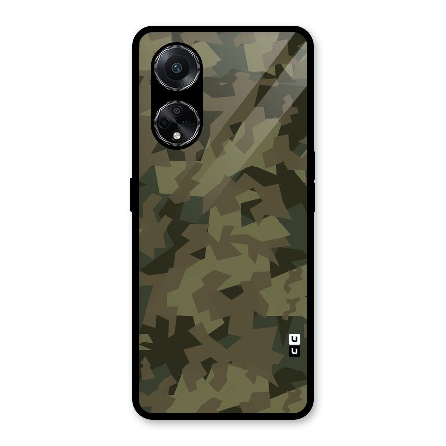 Army Abstract Glass Back Case for Oppo F23