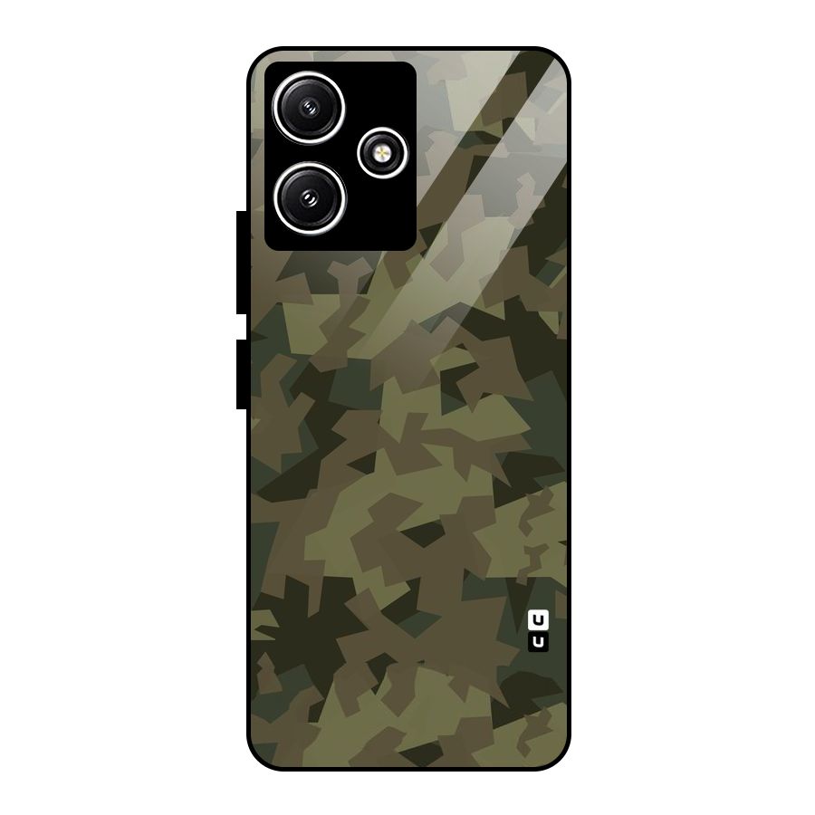 Army Abstract Glass Back Case for Poco M6 Pro