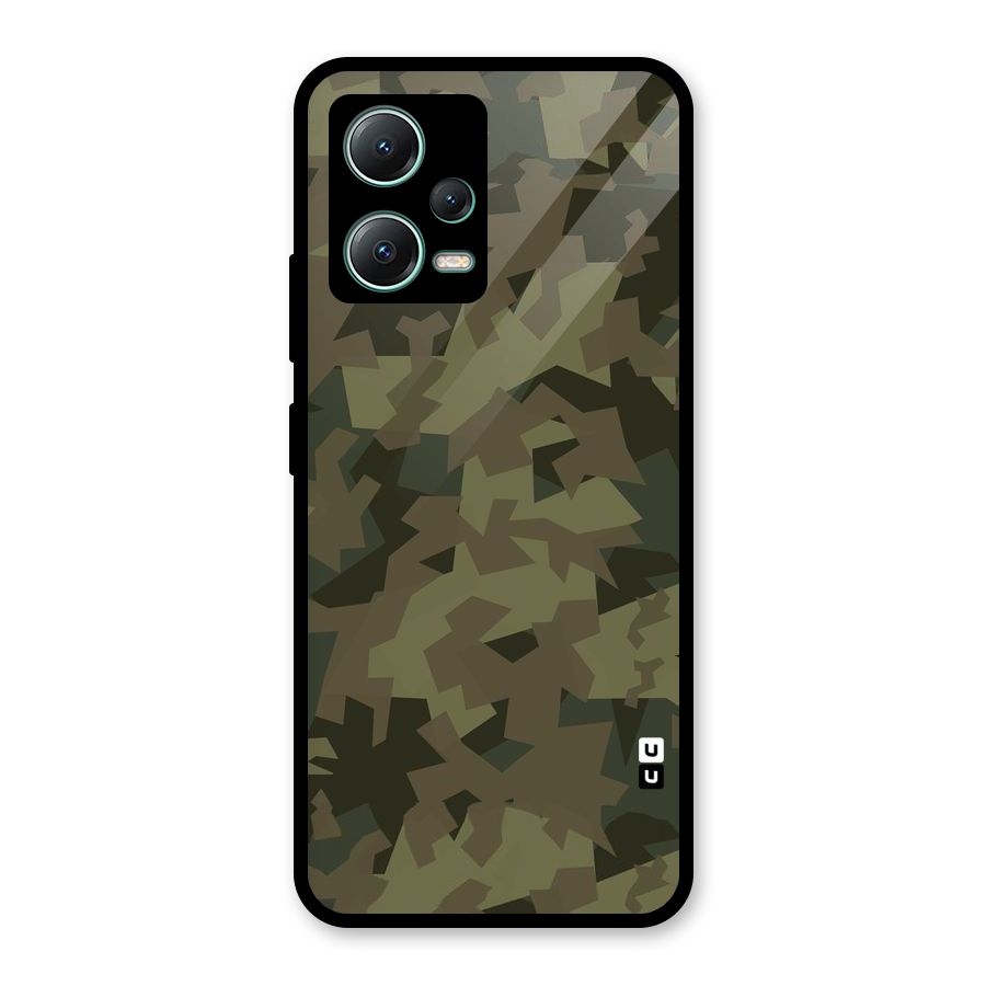 Army Abstract Glass Back Case for Poco X5