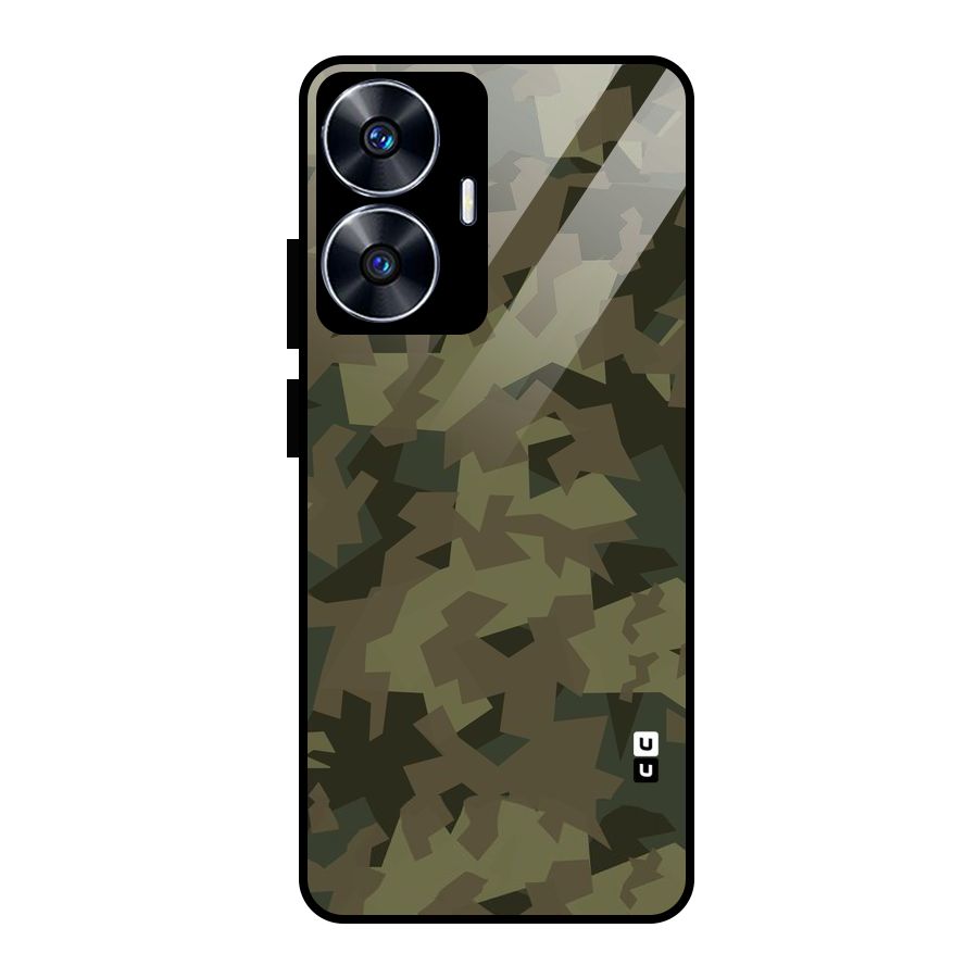 Army Abstract Glass Back Case for Realme Narzo N55