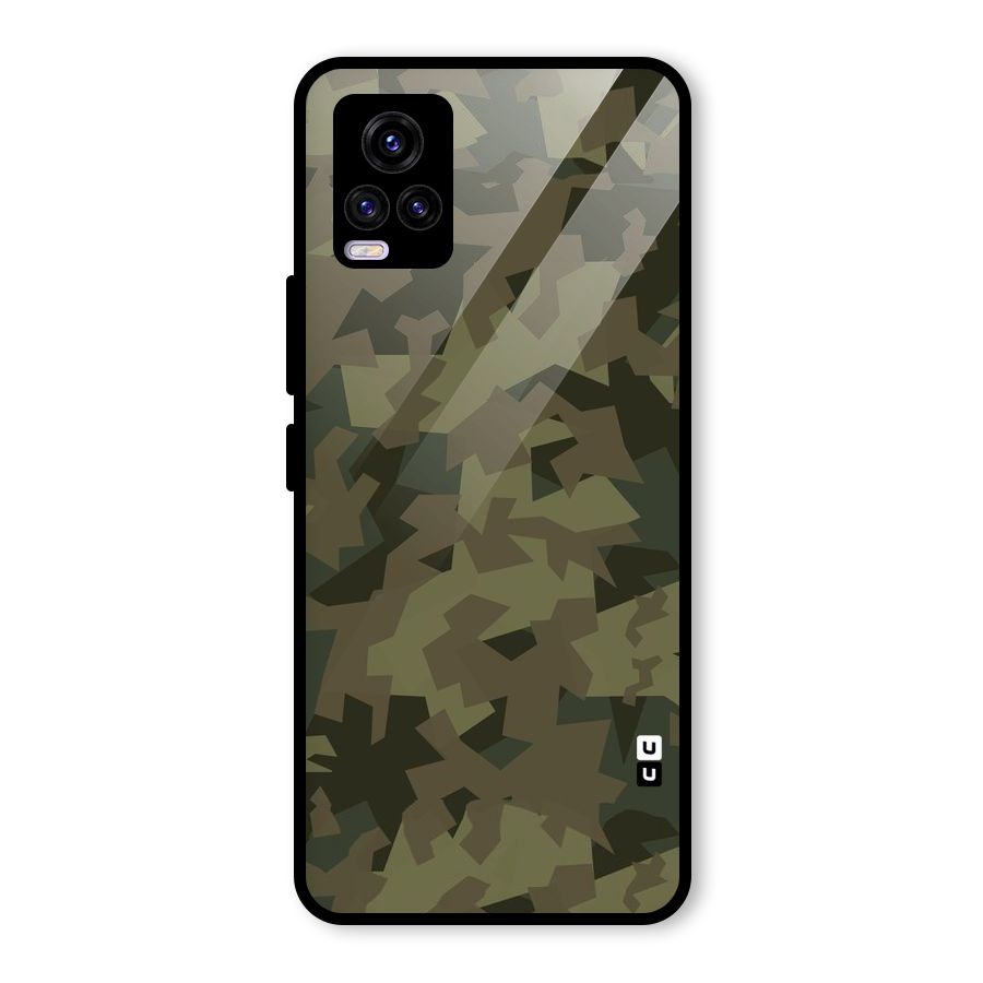 Army Abstract Glass Back Case for Vivo V20 2021