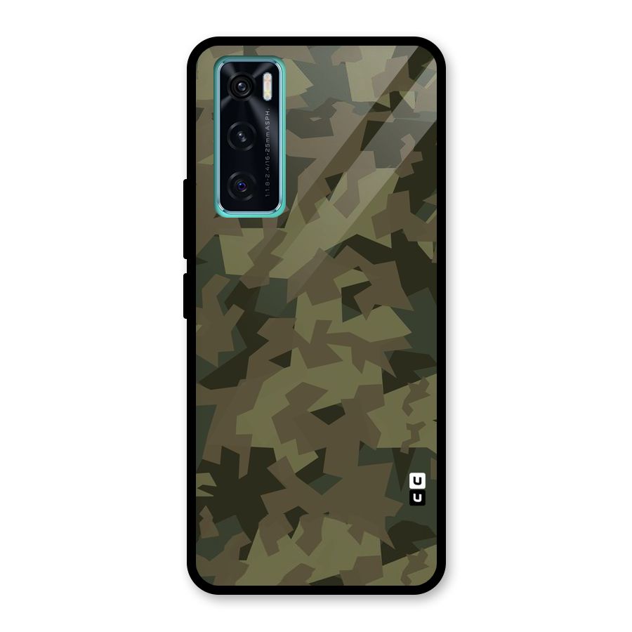 Army Abstract Glass Back Case for Vivo V20 SE