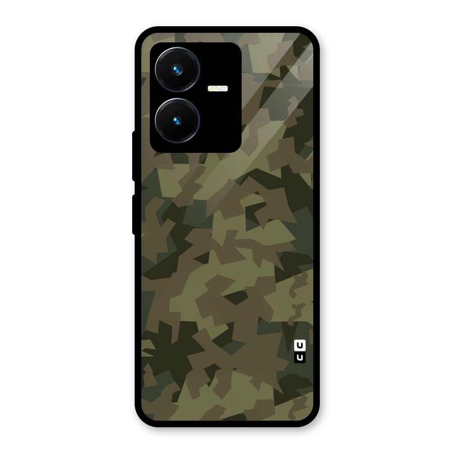 Army Abstract Glass Back Case for Vivo Y22s