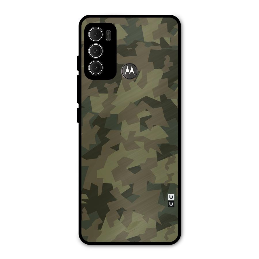 Army Abstract Metal Back Case for Moto G60