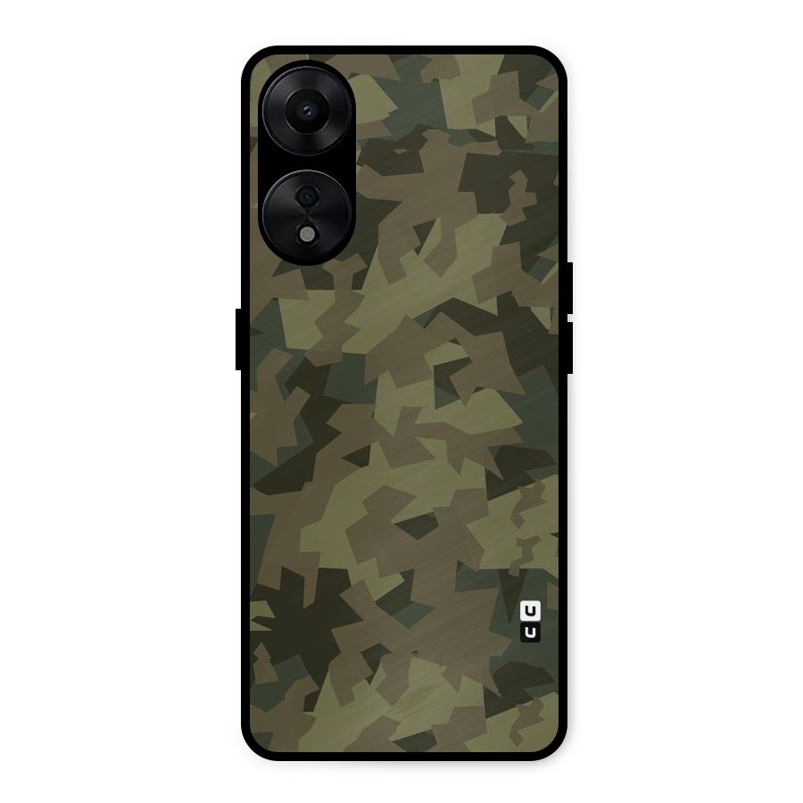 Army Abstract Metal Back Case for Oppo A78 5G