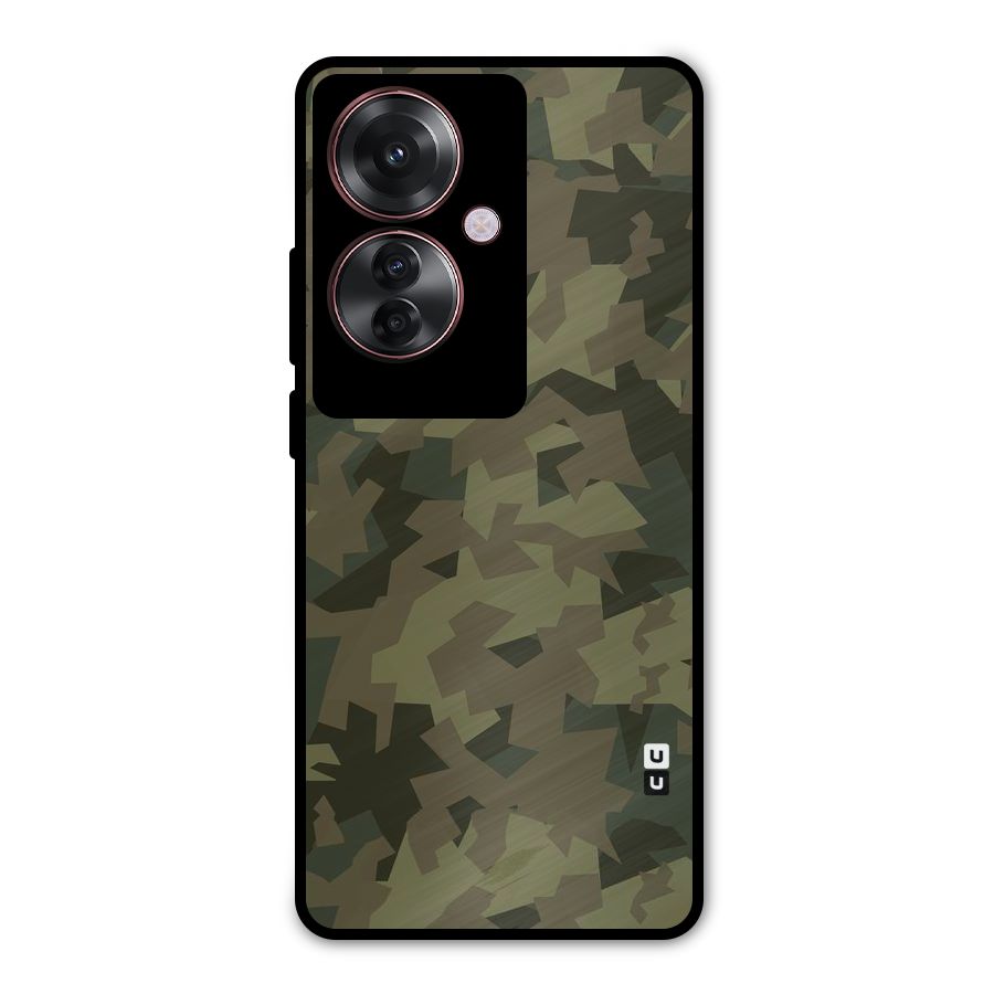 Army Abstract Metal Back Case for Oppo F25 Pro