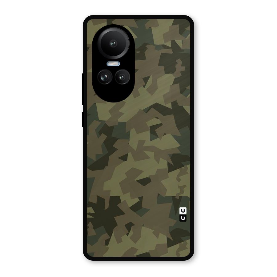 Army Abstract Metal Back Case for Oppo Reno10 Pro