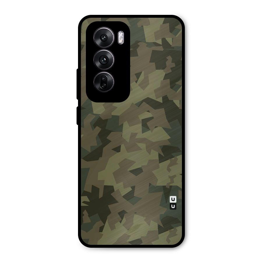 Army Abstract Metal Back Case for Oppo Reno12