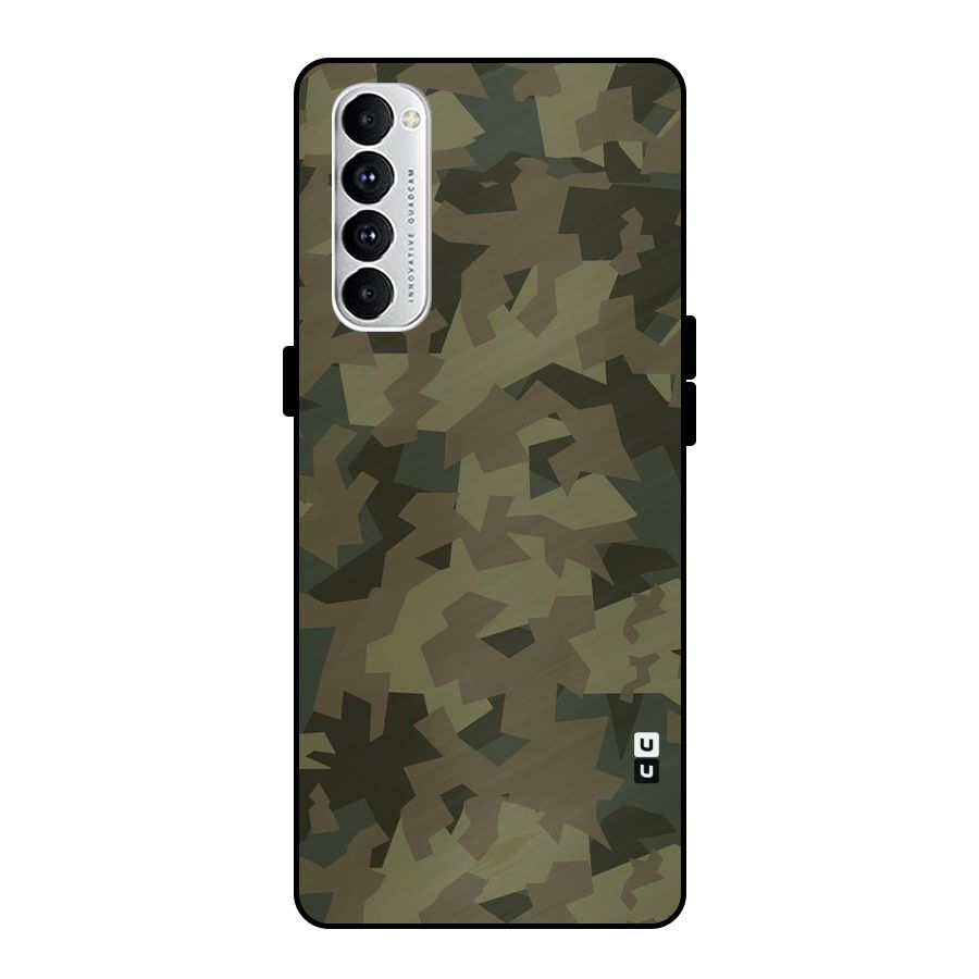 Army Abstract Metal Back Case for Oppo Reno4 Pro