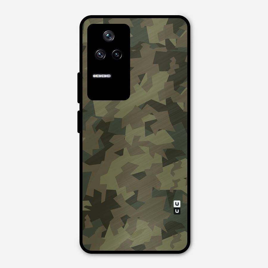 Army Abstract Metal Back Case for Poco F4 5G