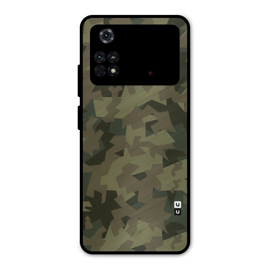 Army Abstract Metal Back Case for Poco M4 Pro 4G