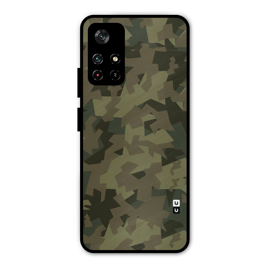 Army Abstract Metal Back Case for Poco M4 Pro 5G