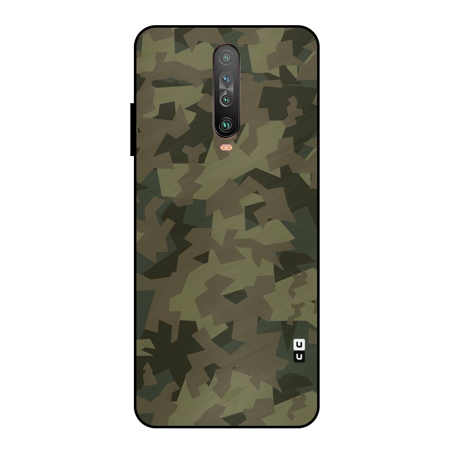 Army Abstract Metal Back Case for Poco X2