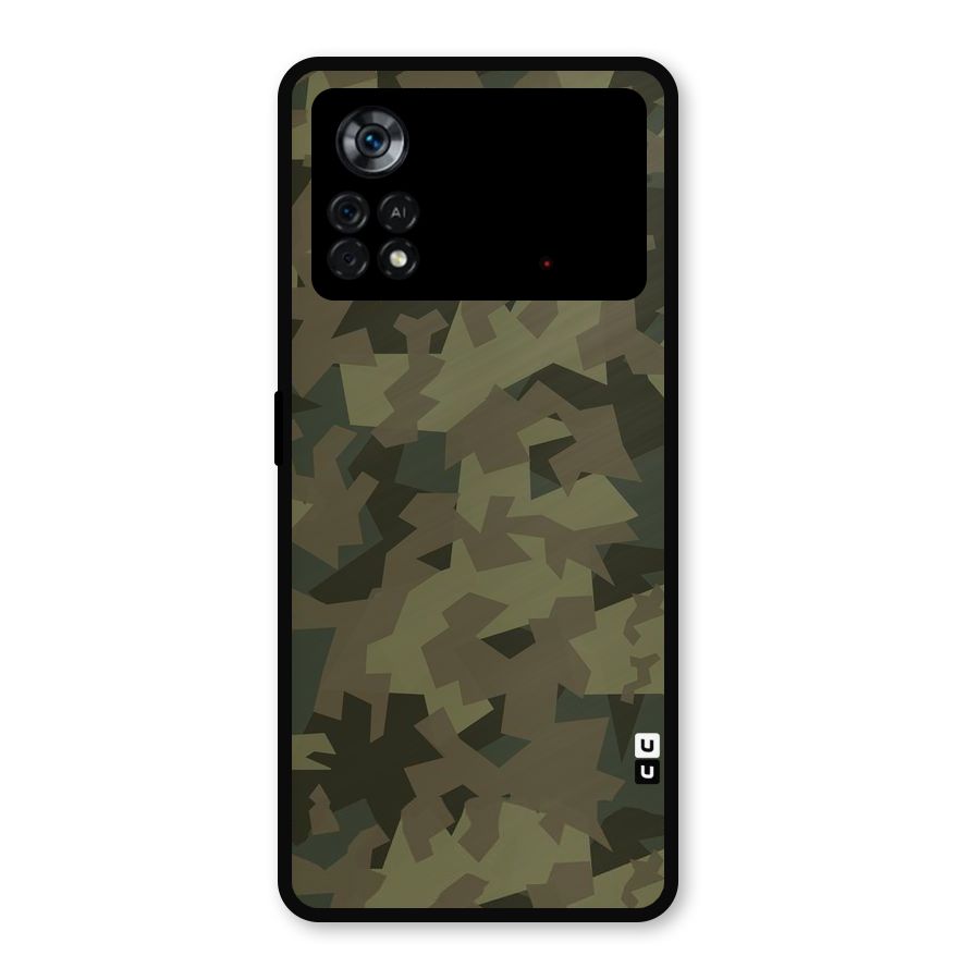 Army Abstract Metal Back Case for Poco X4 Pro 5G