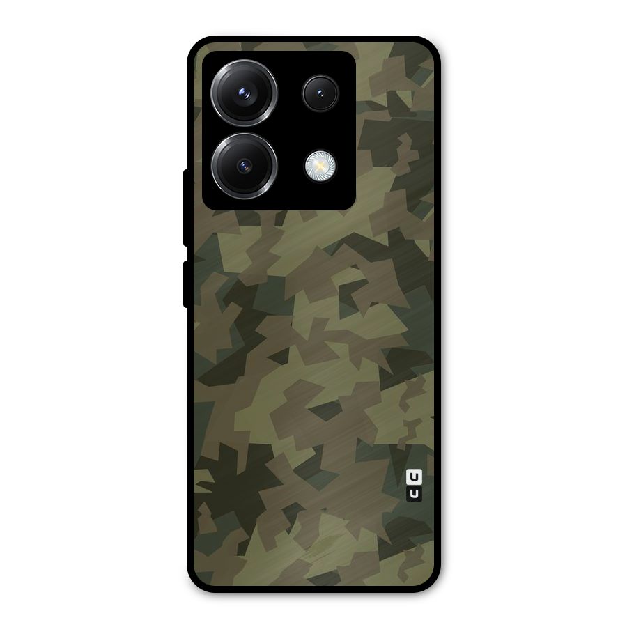 Army Abstract Metal Back Case for Poco X6
