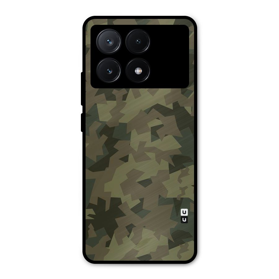 Army Abstract Metal Back Case for Poco X6 Pro