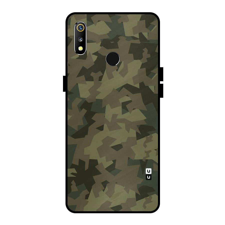 Army Abstract Metal Back Case for Realme 3i