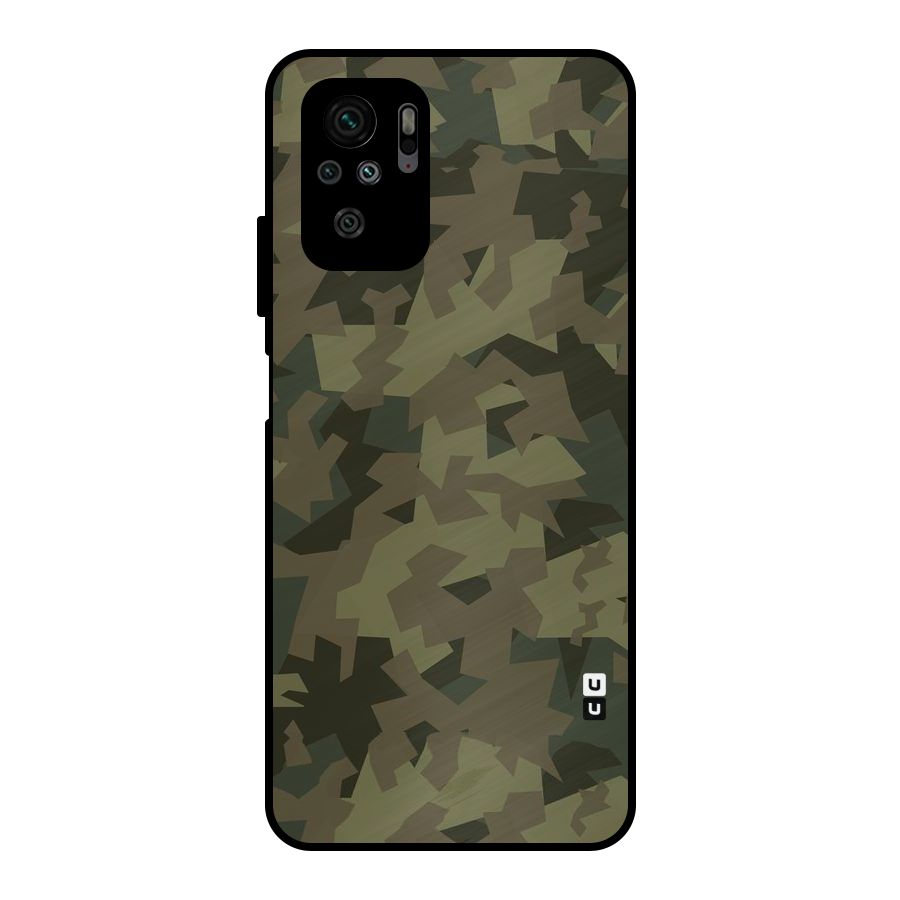 Army Abstract Metal Back Case for Redmi Note 10