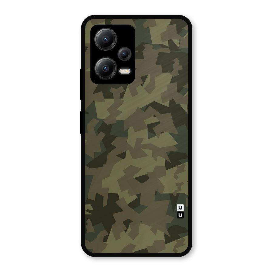Army Abstract Metal Back Case for Redmi Note 12 5G