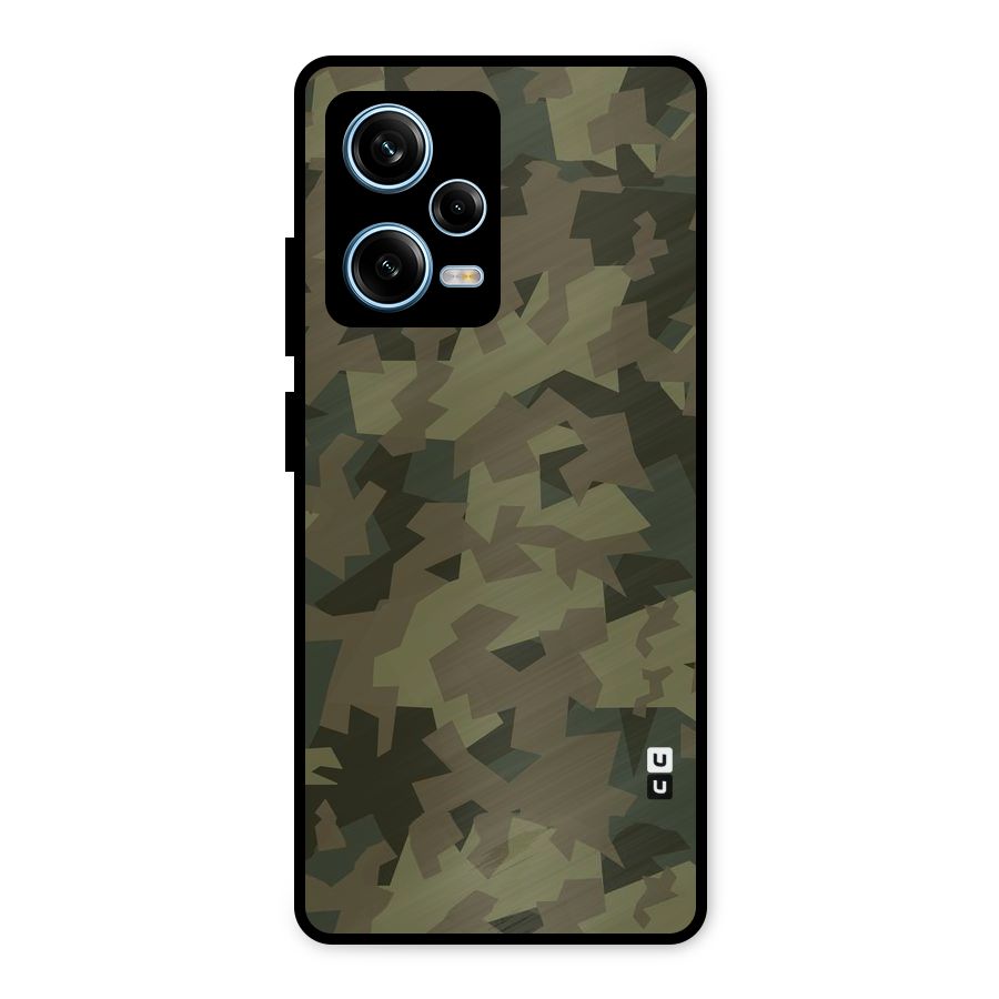 Army Abstract Metal Back Case for Redmi Note 12 Pro